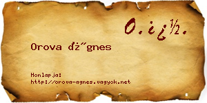 Orova Ágnes névjegykártya